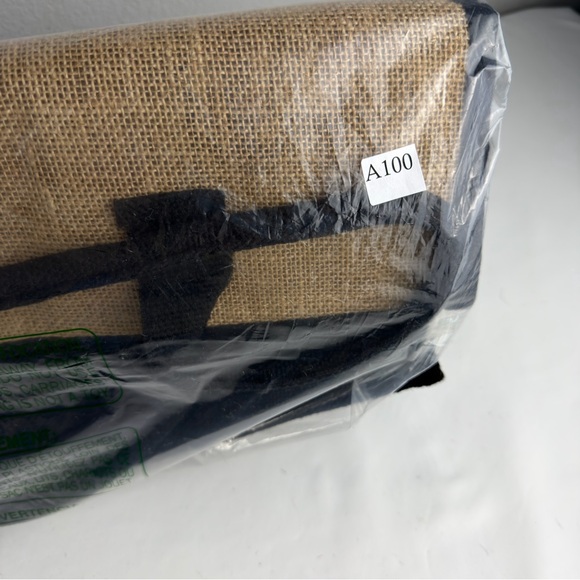 NWOT Jute Tote Bag 3 piece Set with Black Accent Letter J - Picture 9 of 11